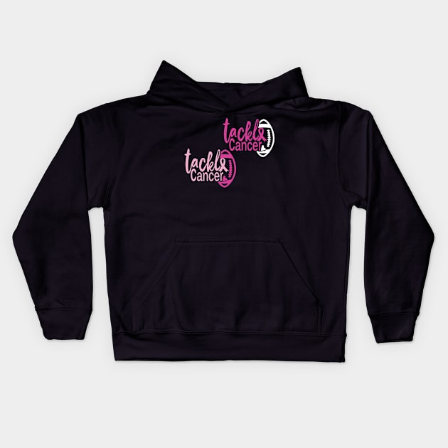 Breast Cancer Tackle Football Ribbon Kids Hoodie by busines_night